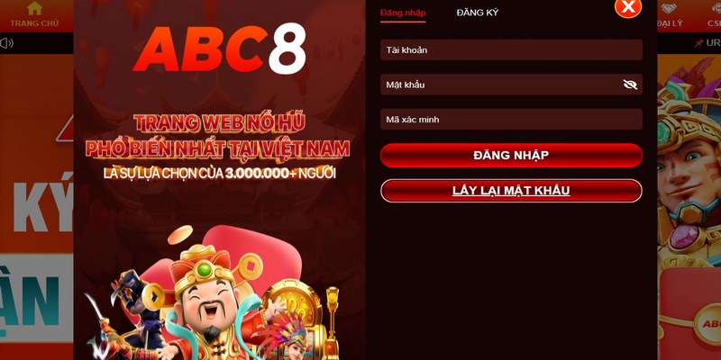 Đăng nhập ABC8 thành công chỉ với 3 bước cực nhanh